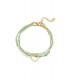 Trendy Groene Armband met Goudkleurige Harten Bedel en Kralen