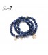 Blauwe armband met meerdere strengen | Stijlvolle sieraden