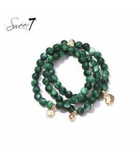 Groen gekleurde armband met 3 strengen