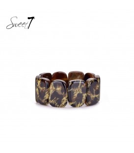 Bruin gekleurde armband met print